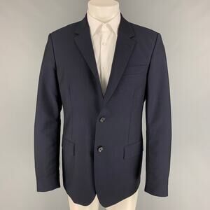 ALEXANDER MCQUEEN Size 42 Navy Wool Mohair Notch Lapel Sport Coat